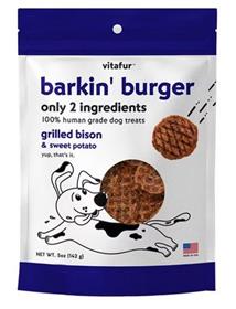Barkin Burger Grilled Bison and Sweet Potato Dehydrated Dog Treats