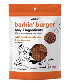 Barkin Burger Wild Alaskan Salmon and Sweet Potato Dehydrated Dog Treats