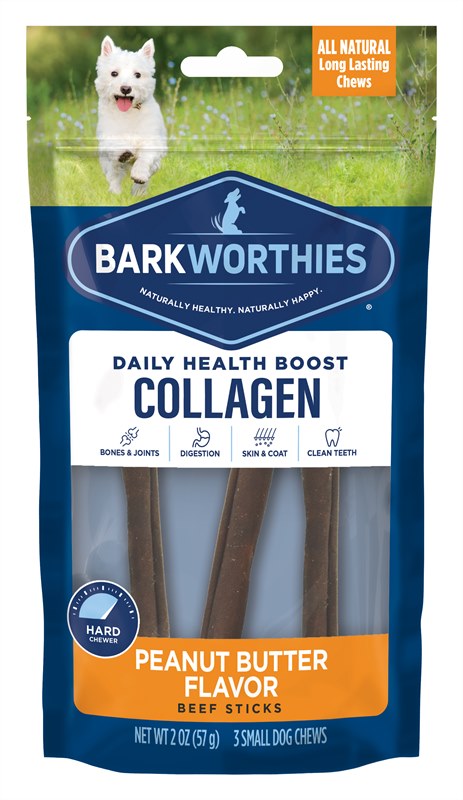Barkworthies Collagen Beef Stick Peanut Butter