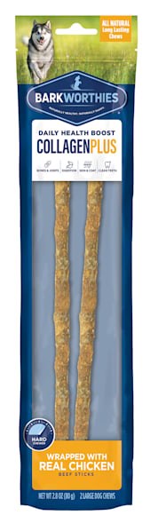 Barkworthies Collagen Plus Beef Sticks with Chicken Wrap Flavor Dog Treat