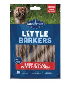 Barkworthies Little Barkers Beef Sticks with Collagen Dog Chews