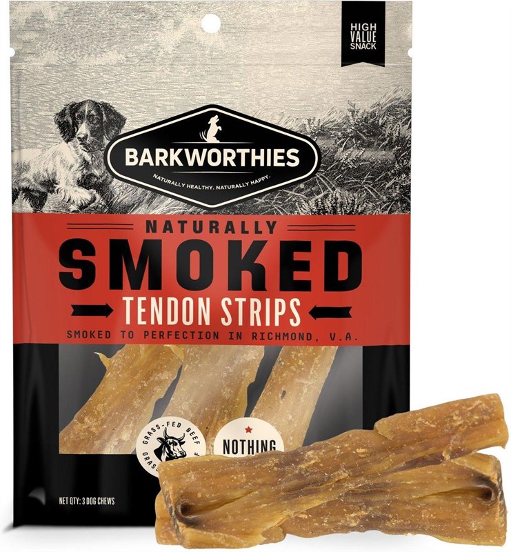 Barkworthies Smoked Tendon Strips Dog Treats