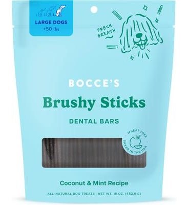  Bocces Dog Treat Dailies Brushy Sticks