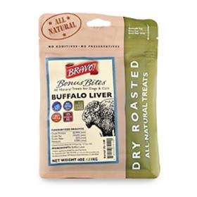 Bravo Bonus Bites Dry Roasted Buffalo Liver Dog Treats