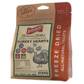 Bravo Bonus Bites Freeze Dried Turkey Hearts Dog Treats