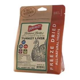 Bravo Bonus Bites Freeze Dried Turkey Liver Dog Treats
