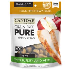 CANIDAE Grain Free PURE Chewy Training Treats with Turkey and Apple