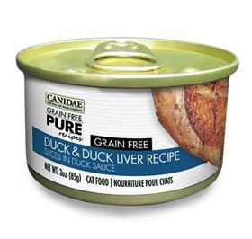 Canidae Grain Free PURE Recipes Adult Cat Wet Food Duck and Duck Liver Recipe