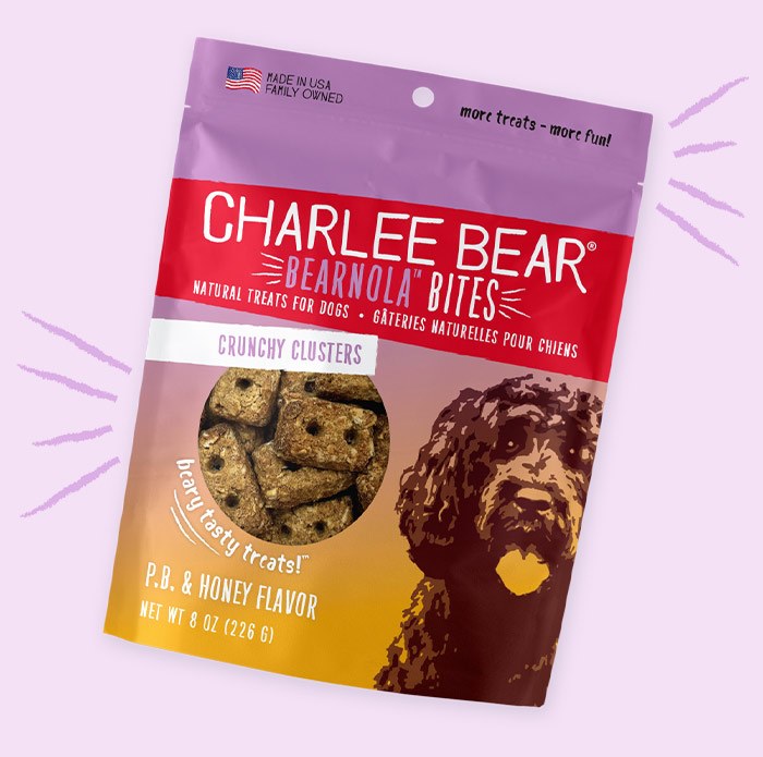 Charlee Bear Bearnola Bites Peanut Butter Honey Flavor Dog Treats