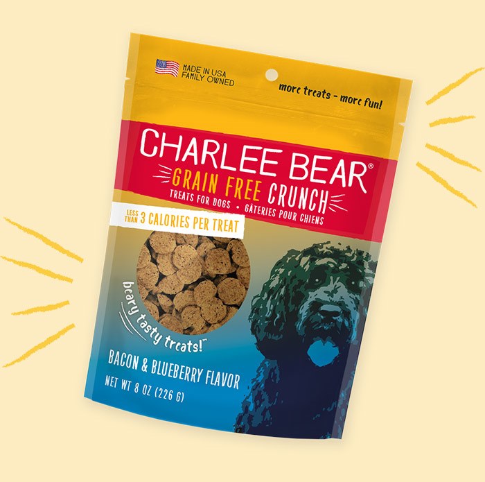 Charlee Bear Natural Bear Crunch Grain Free Bacon Blueberry Dog Treats