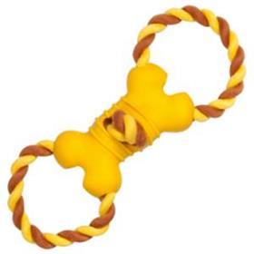 Chomper Naturals Tail Waggers Bone Double Rope Ring Tug