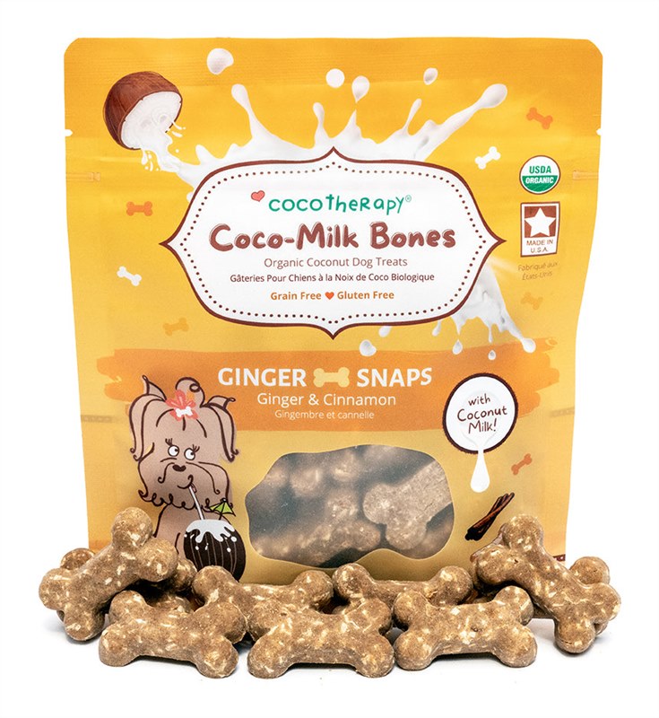 Coco Therapy Coco Milk Bones Ginger Snaps Biscuit Organic Coconut Dog Treat