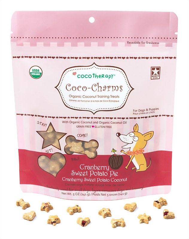 Coco Therapy Dog Treat Coco Charms Cranberry and Sweet Potato 