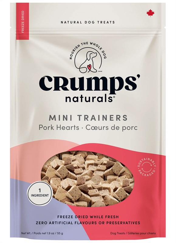 Crumps Naturals Mini Trainers Freeze Dried Pork Hearts