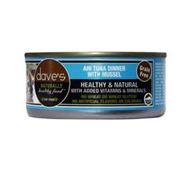 Daves Grain Free Canned Cat Food Ahi Tuna and Mussels