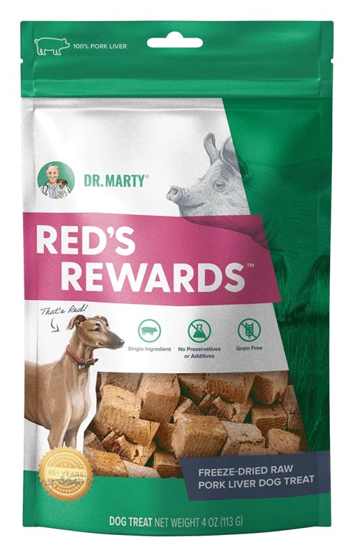 Dr Marty Reds Rewards Freeze Dried Raw Pork Liver Dog Treats