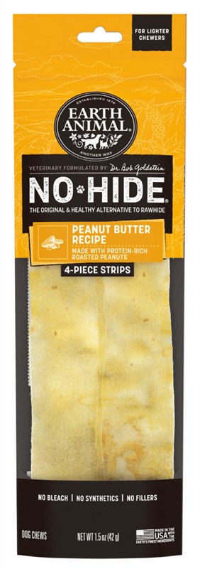 Earth Animal Dog Treat No Hide Strips Peanut Butter