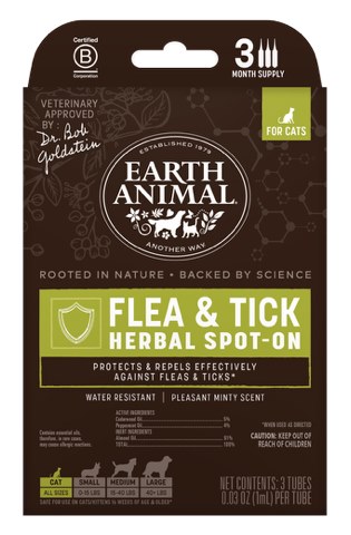 Earth Animal Natures Protection Flea and Tick Herbal Spot On For Cats