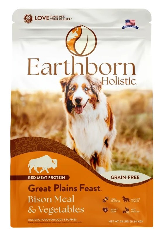 Earthborn Holistic Great Plains Feast Bison Meal Vegetables Grain Free Dry Dog Food
