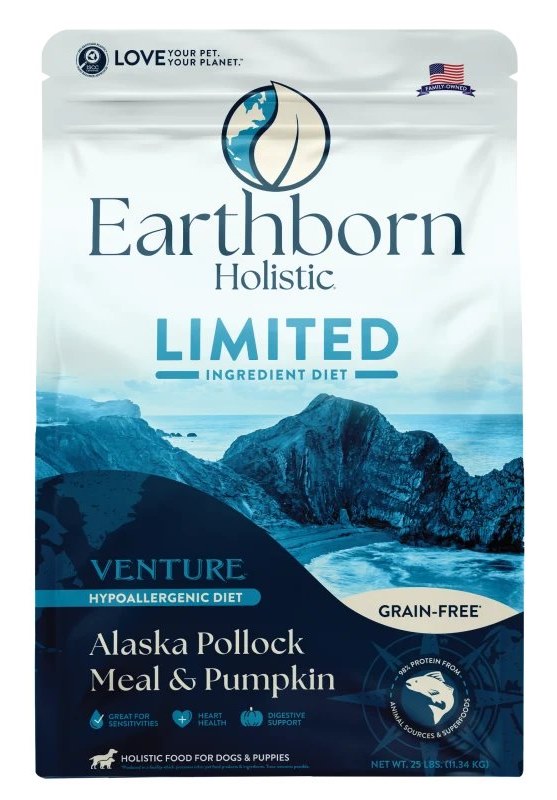 Earthborn Holistic Venture Limited Ingredient Alaska Pollock Meal Pumpkin Grain Free Dry Dog Food