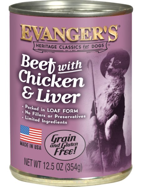 Evangers Classic Recipe Grain Free Beef with Chicken and Liver Canned