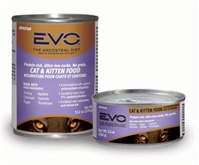 EVO Cat and Kitten Food Turkey and Chicken Formula Cans