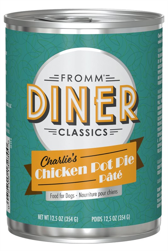 Fromm Diner Classics Charlies Chicken Pot Pie Pate Dog Food Can