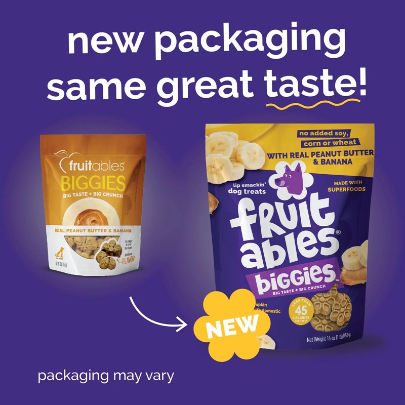 Fruitables Biggies With Real Peanut Butter Banana Dog Treats