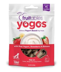 Fruitables Yogos Strawberry Banana Flavor Grain Free Dog Treats