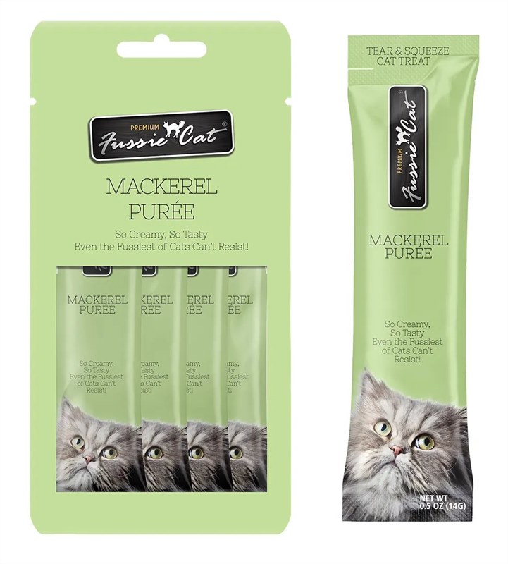 Fussie Cat Treat Puree Mackerel 4 Pack