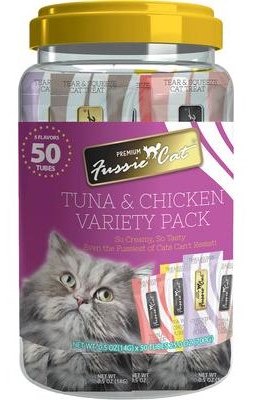 Fussie Cat Treat Puree Tuna and Chicken Variety