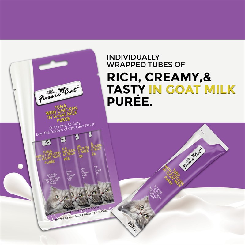 FussieCat Puree Tuna with Chicken in Goat Milk Puree