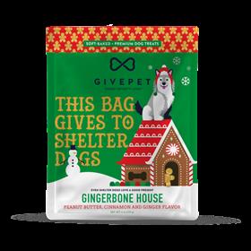 GivePet Holiday Dog Treat Soft Chew Gingerbone House