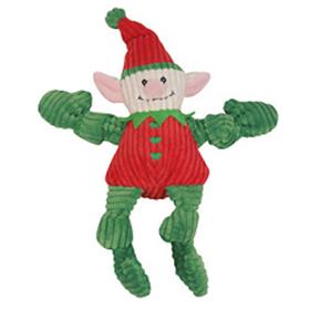 HuggleHounds Holiday Elf Knottie Dog Toy