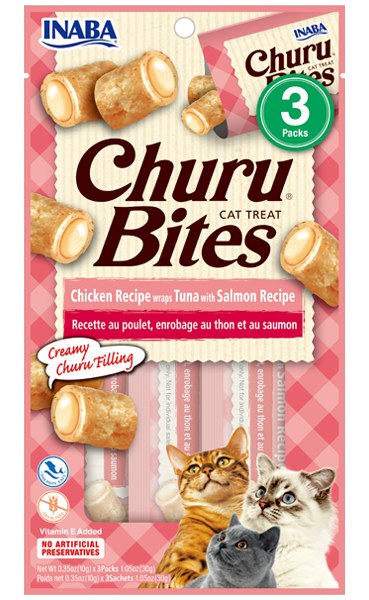 Inaba Churu Bites Chicken Recipe Wraps Tuna with Salmon