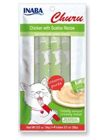 Inaba Churu Grain Free Chicken with Scallop Puree Lickable Cat Treat