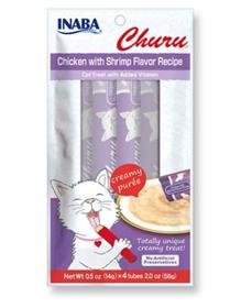 Inaba Churu Grain Free Chicken with Shrimp Flavor Puree Lickable Cat Treat