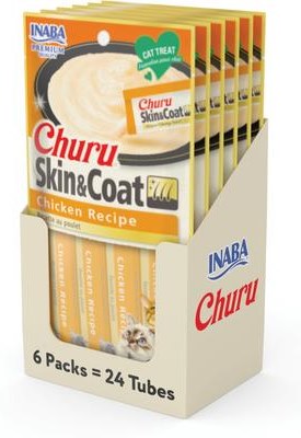 Inaba Churu Grain Free Skin Coat Chicken Recipe Lickable Cat Treat