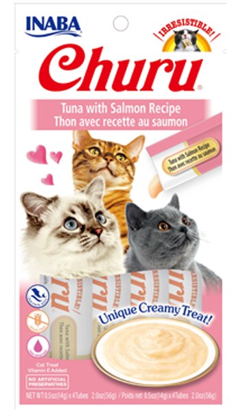 Inaba Churu Grain Free Tuna with Salmon Puree Lickable Cat Treat