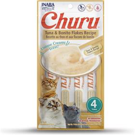 Inaba Churu Tuna with Bonito Flakes Creamy Puree Grain Free Lickable Cat Treats