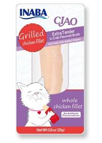 Inaba Ciao Grain Free Grilled Chicken Fillet Extra Tender in Crab Flavored Broth Cat Treat