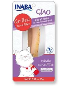 Inaba Ciao Grain Free Grilled Tuna Fillet Extra Tender in Tuna Flavored Broth Cat Treat