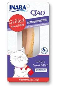 Inaba Ciao Grain Free Grilled Tuna Fillet in Shrimp Flavored Broth Cat Treat