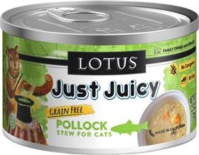 Lotus Just Juicy Pollock Stew Grain Free Canned Cat Food