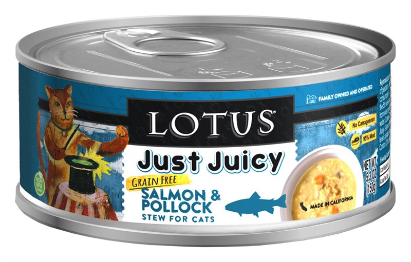 Lotus Just Juicy Salmon and Pollock Stew Grain Free Canned Cat Food