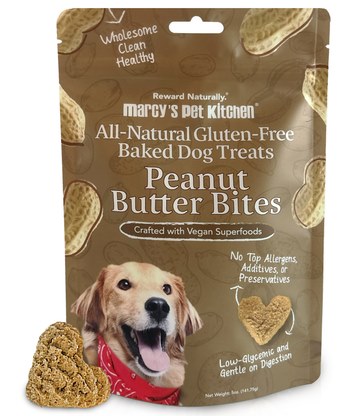 Marcys Pet Kitchen Natural Gluten Free Baked Peanut Butter Bites Dog Treats
