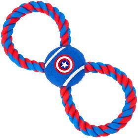 Marvel Dog Toy Rope Tennis Ball Captain America Shield