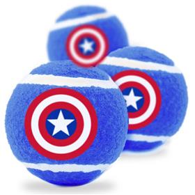 Marvel Dog Toy Squeaky Tennis Ball Captain America Shield