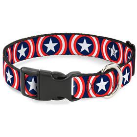 Marvel Plastic Clip Collar Captain America Shield Repeat Navy