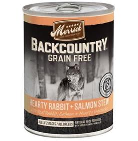 Merrick Backcountry Grain Free Hearty Rabbit and Salmon Stew Canned Dog Food